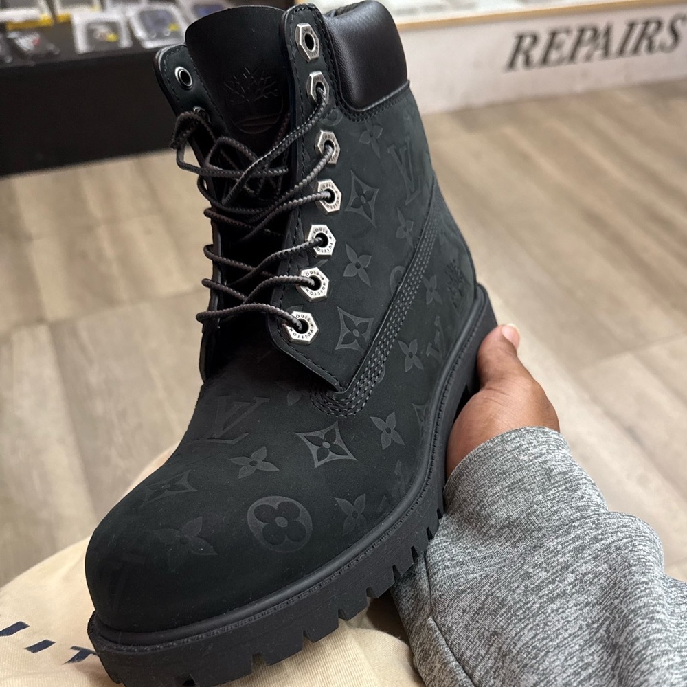 black Louis Vuitton Timberland boots “new size 7 (no box, dust bags authentic